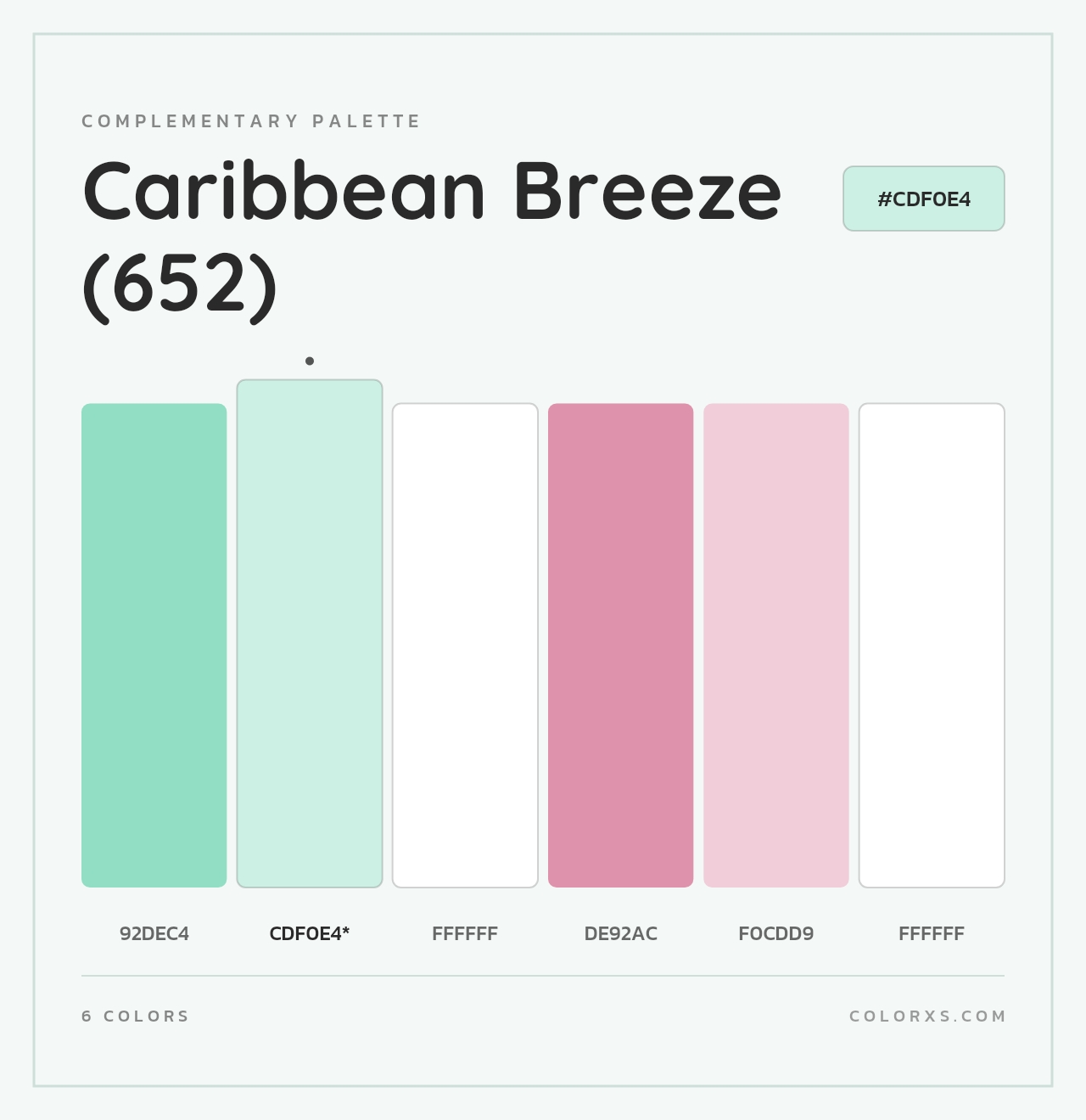 Caribbean Breeze (652) - Complementary Color Palette