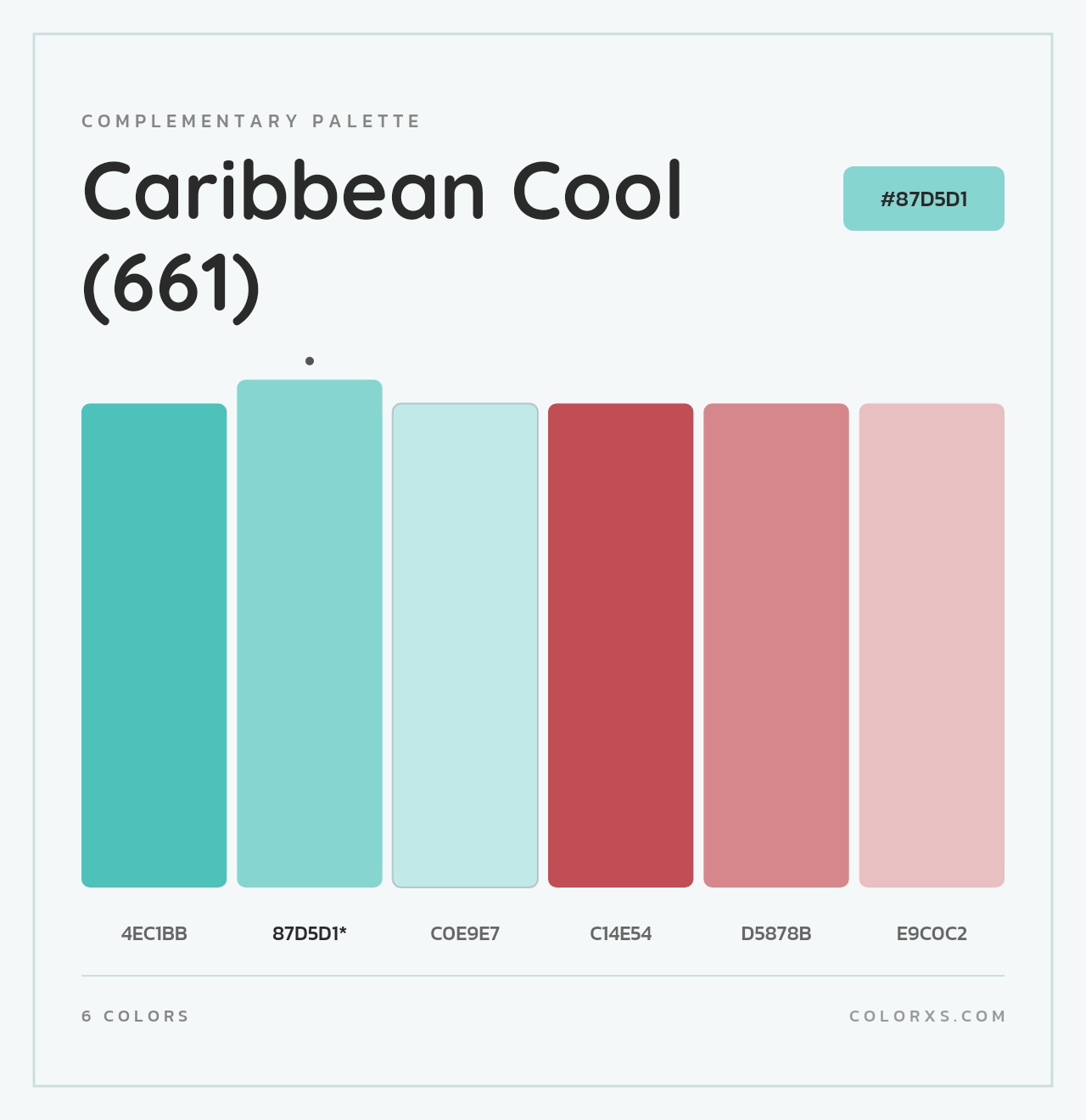 Caribbean Cool (661) - Complementary Color Palette