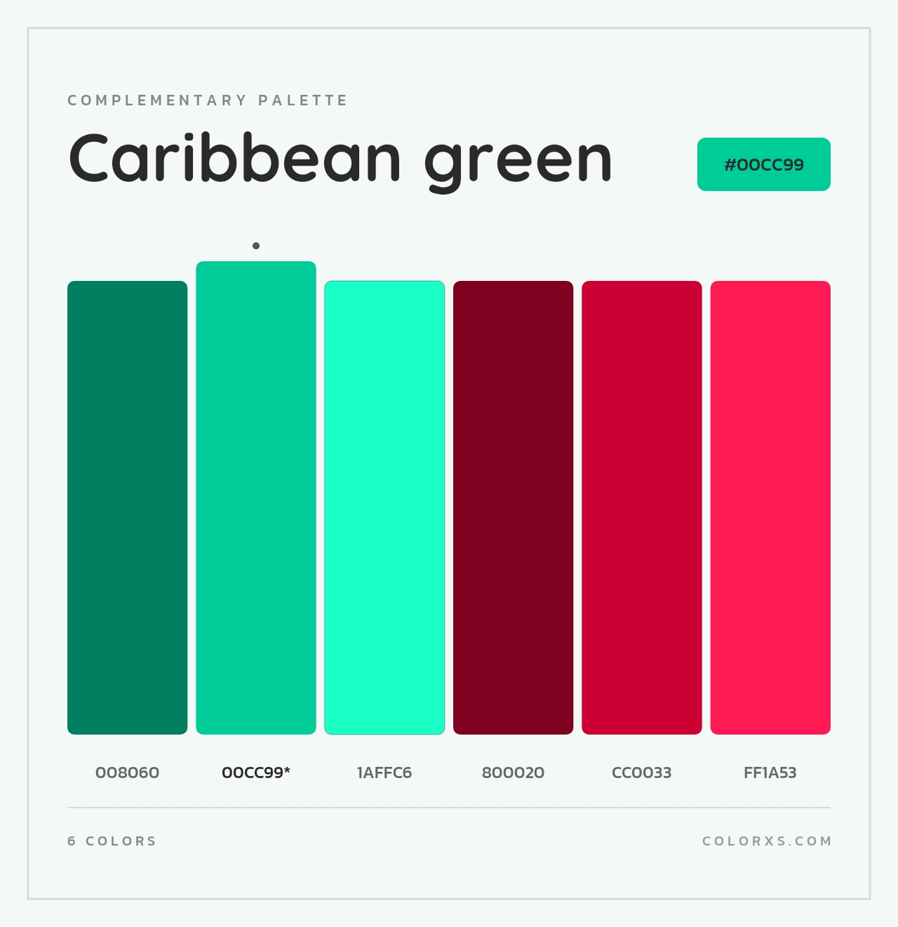 Caribbean green - Complementary Color Palette