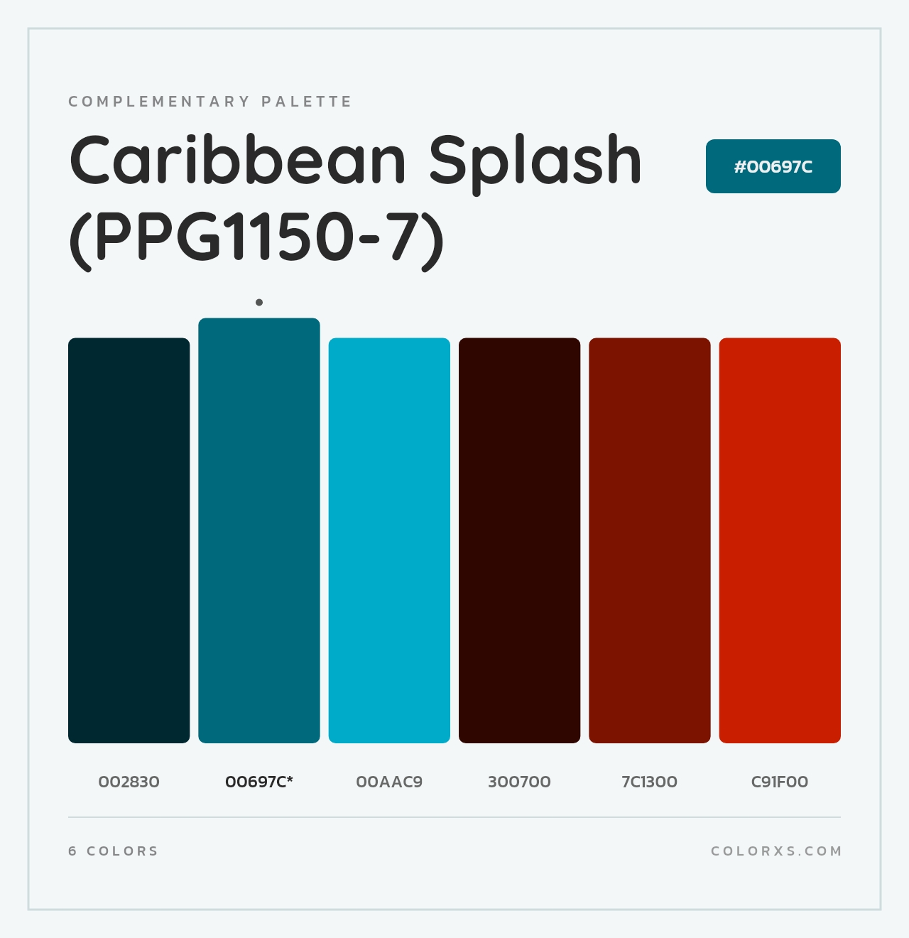 Caribbean Splash (PPG1150-7) - Complementary Color Palette