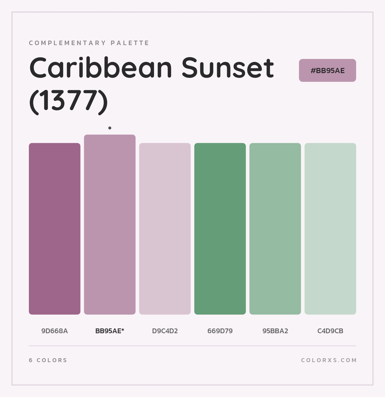 Caribbean Sunset (1377) - Complementary Color Palette