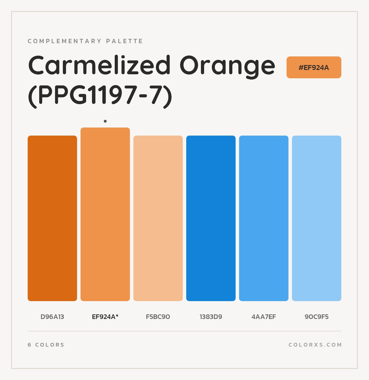 Carmelized Orange (PPG1197-7) - Complementary Color Palette
