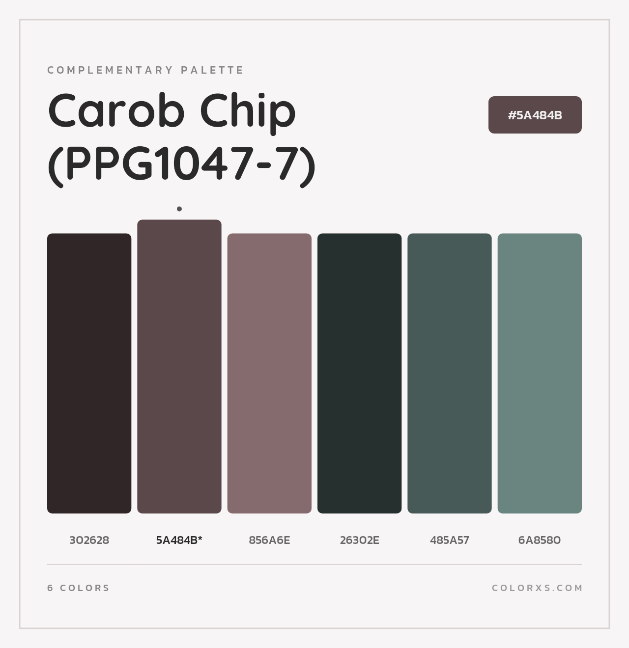 Carob Chip (PPG1047-7) - Complementary Color Palette