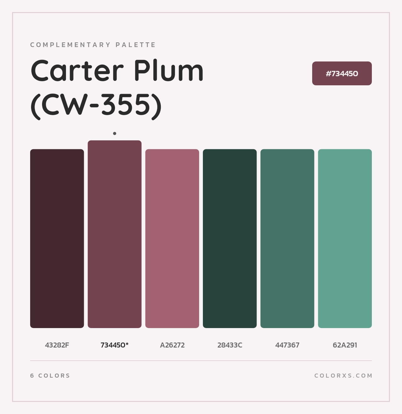 Carter Plum (CW-355) - Complementary Color Palette