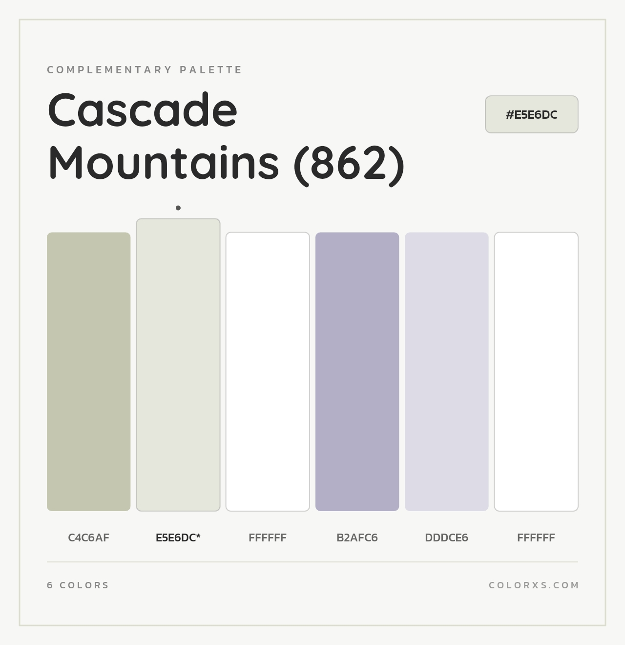 Cascade Mountains (862) - Complementary Color Palette