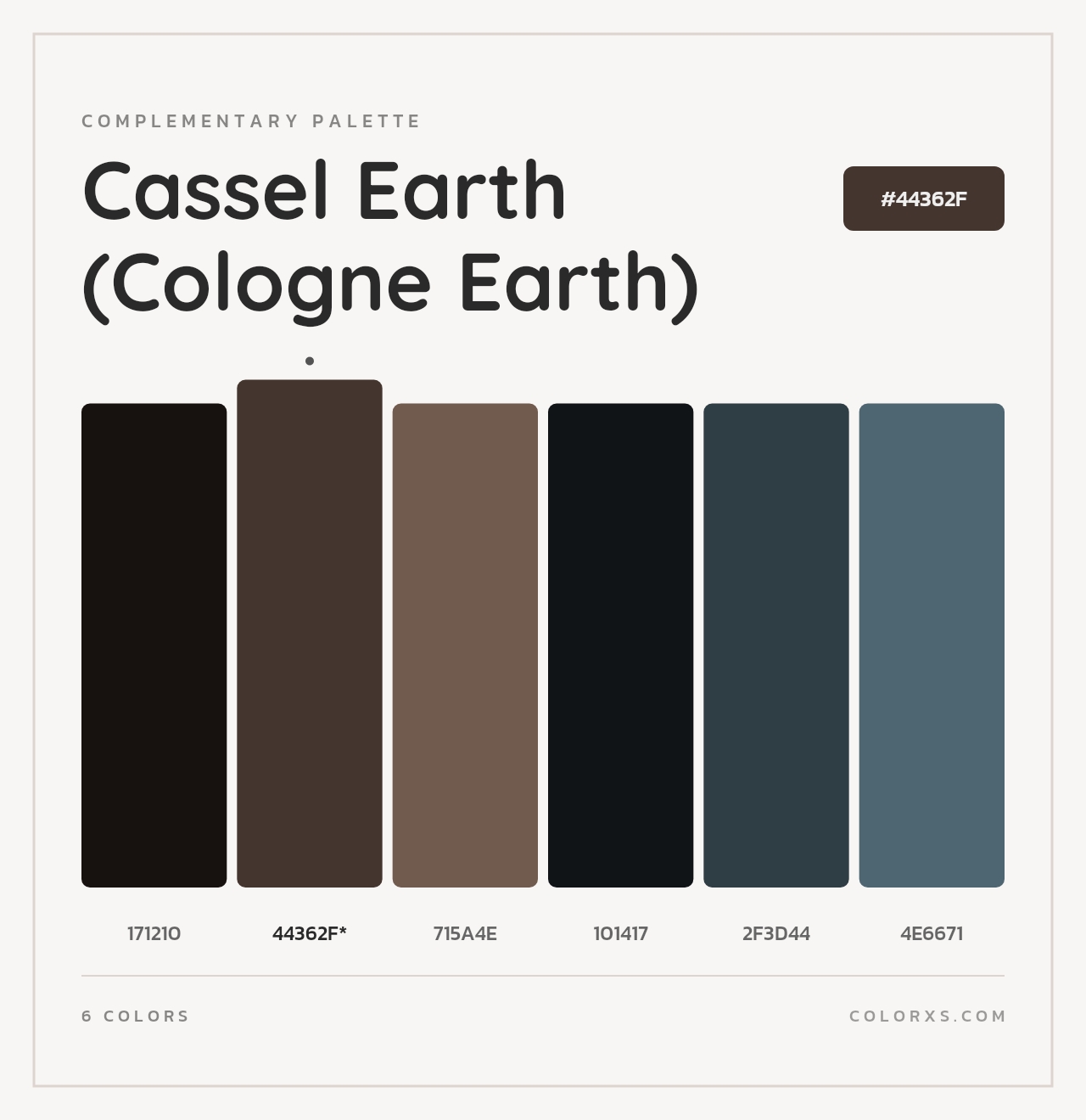 Cassel Earth (Cologne Earth) - Complementary Color Palette
