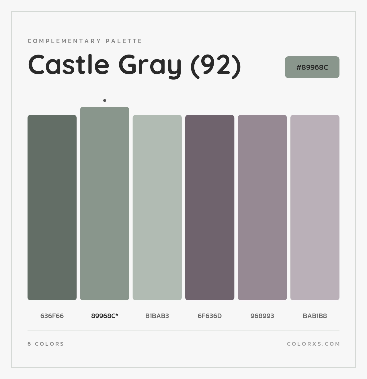 Castle Gray (92) - Complementary Color Palette