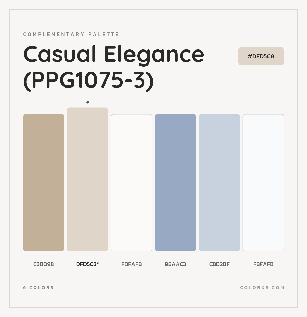 Casual Elegance (PPG1075-3) - Complementary Color Palette