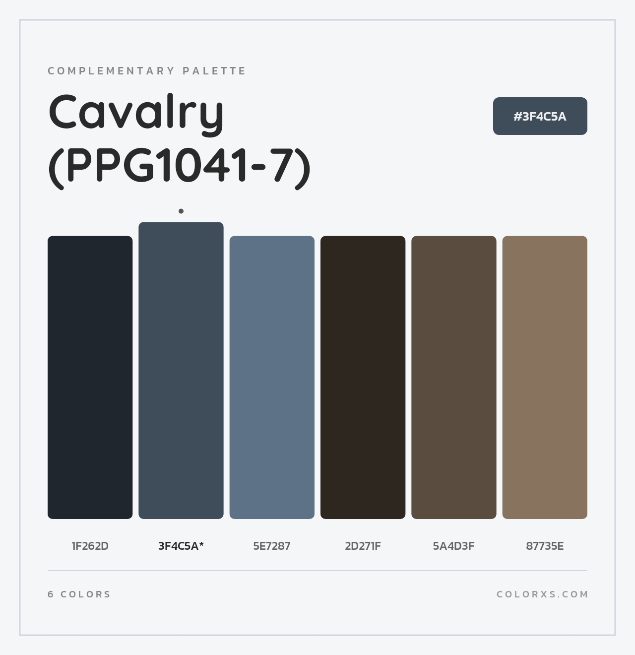 Cavalry (PPG1041-7) - Complementary Color Palette