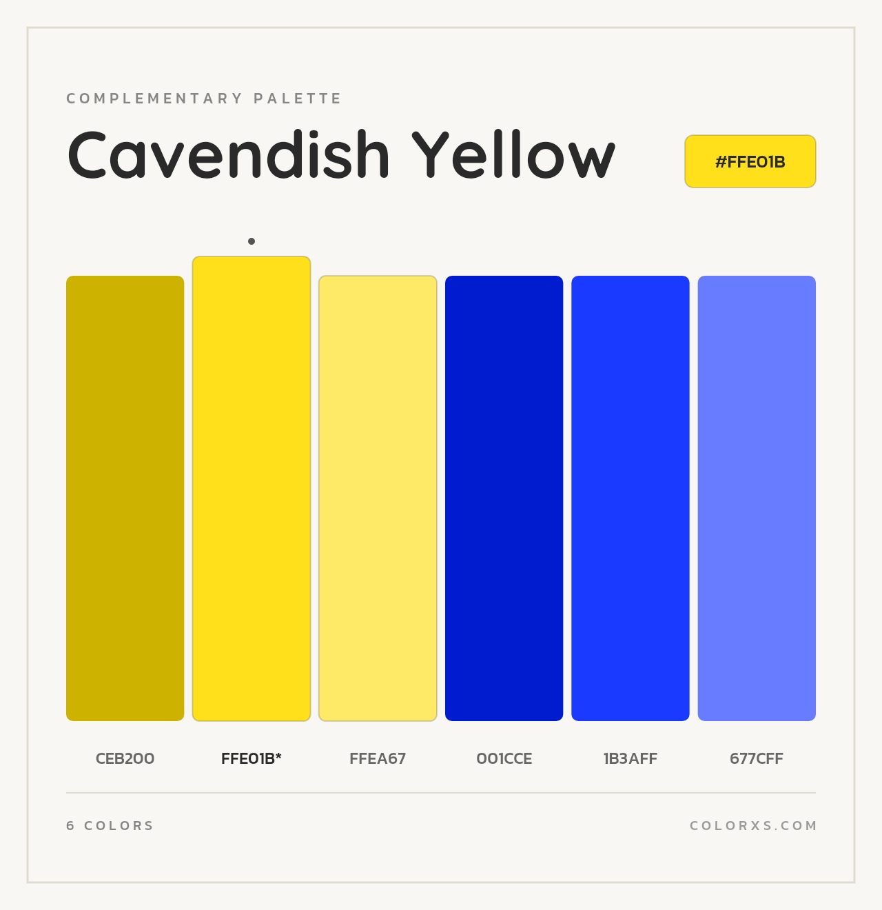 Cavendish Yellow - Complementary Color Palette
