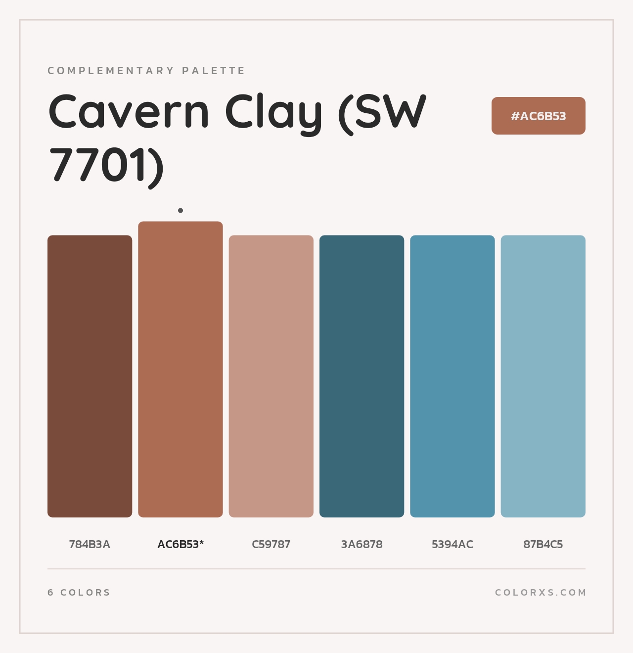 Cavern Clay (SW 7701) - Complementary Color Palette