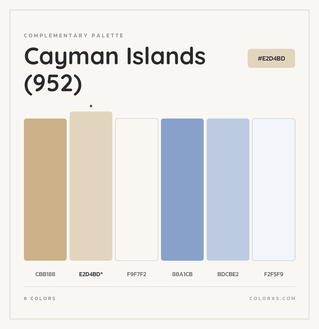 Cayman Islands (952) - Complementary Color Palette