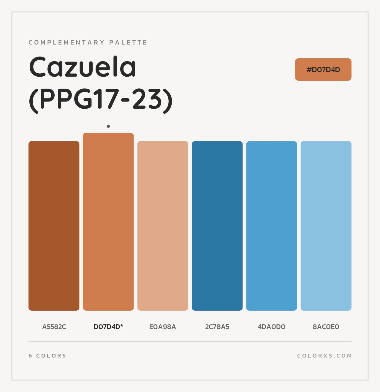 Cazuela (PPG17-23) - Complementary Color Palette