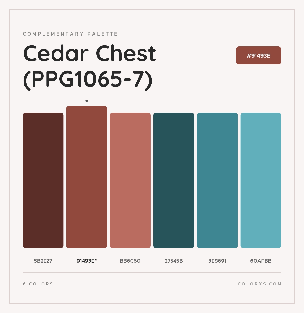 Cedar Chest (PPG1065-7) - Complementary Color Palette