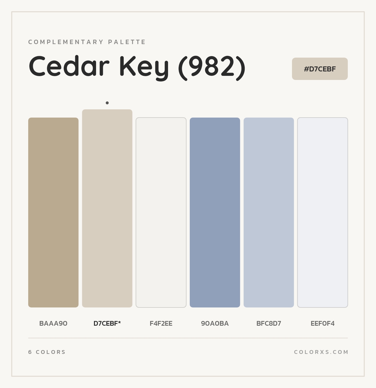 Cedar Key (982) - Complementary Color Palette