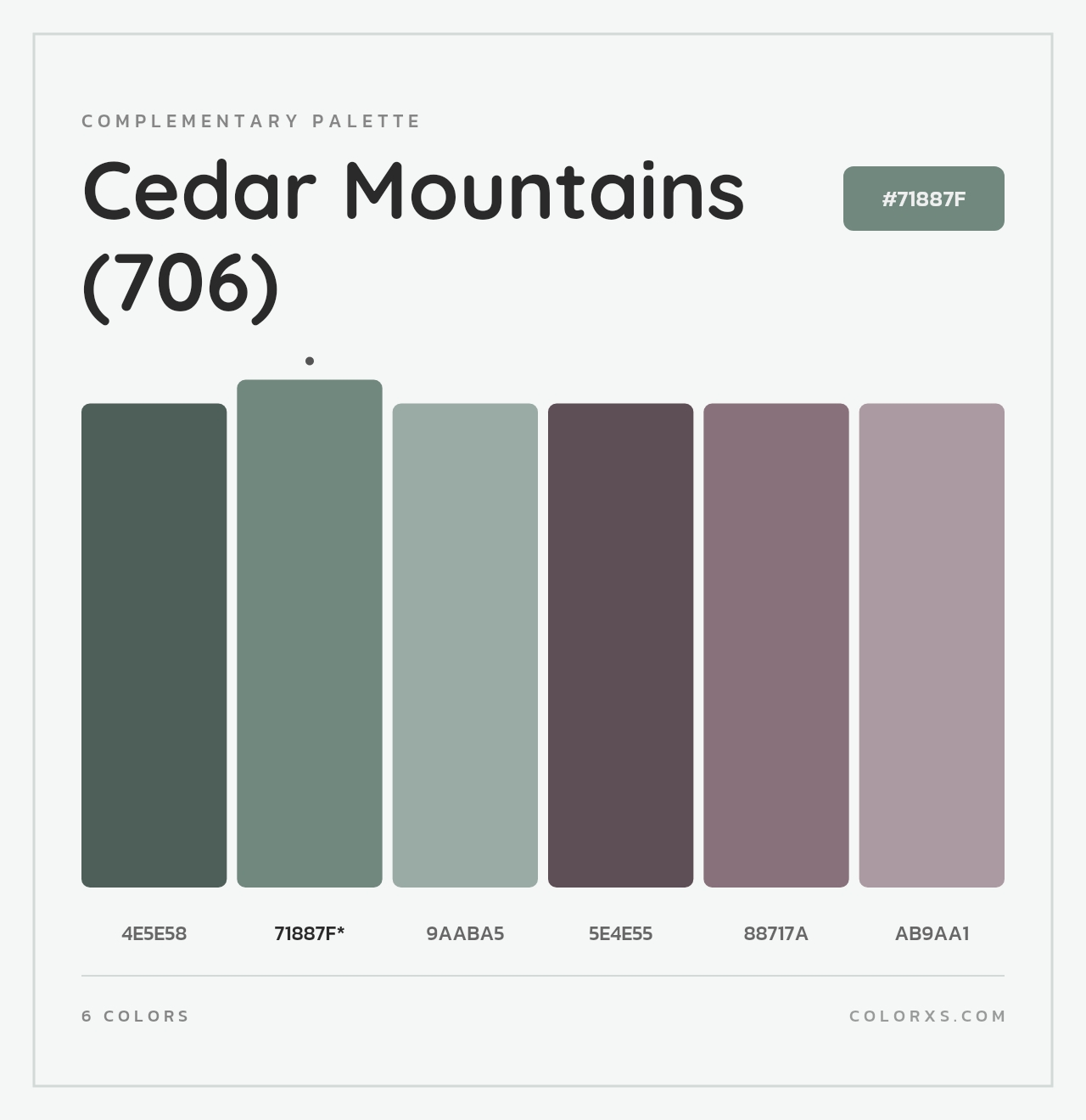 Cedar Mountains (706) - Complementary Color Palette
