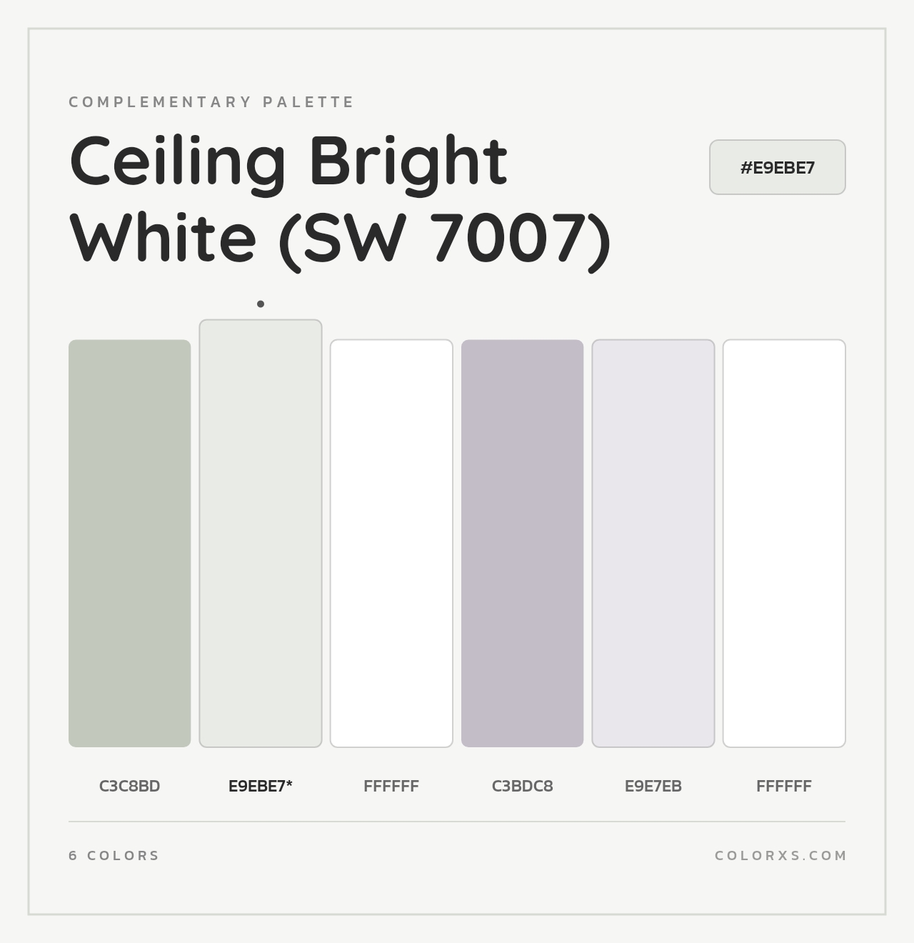 Ceiling Bright White (SW 7007) - Complementary Color Palette