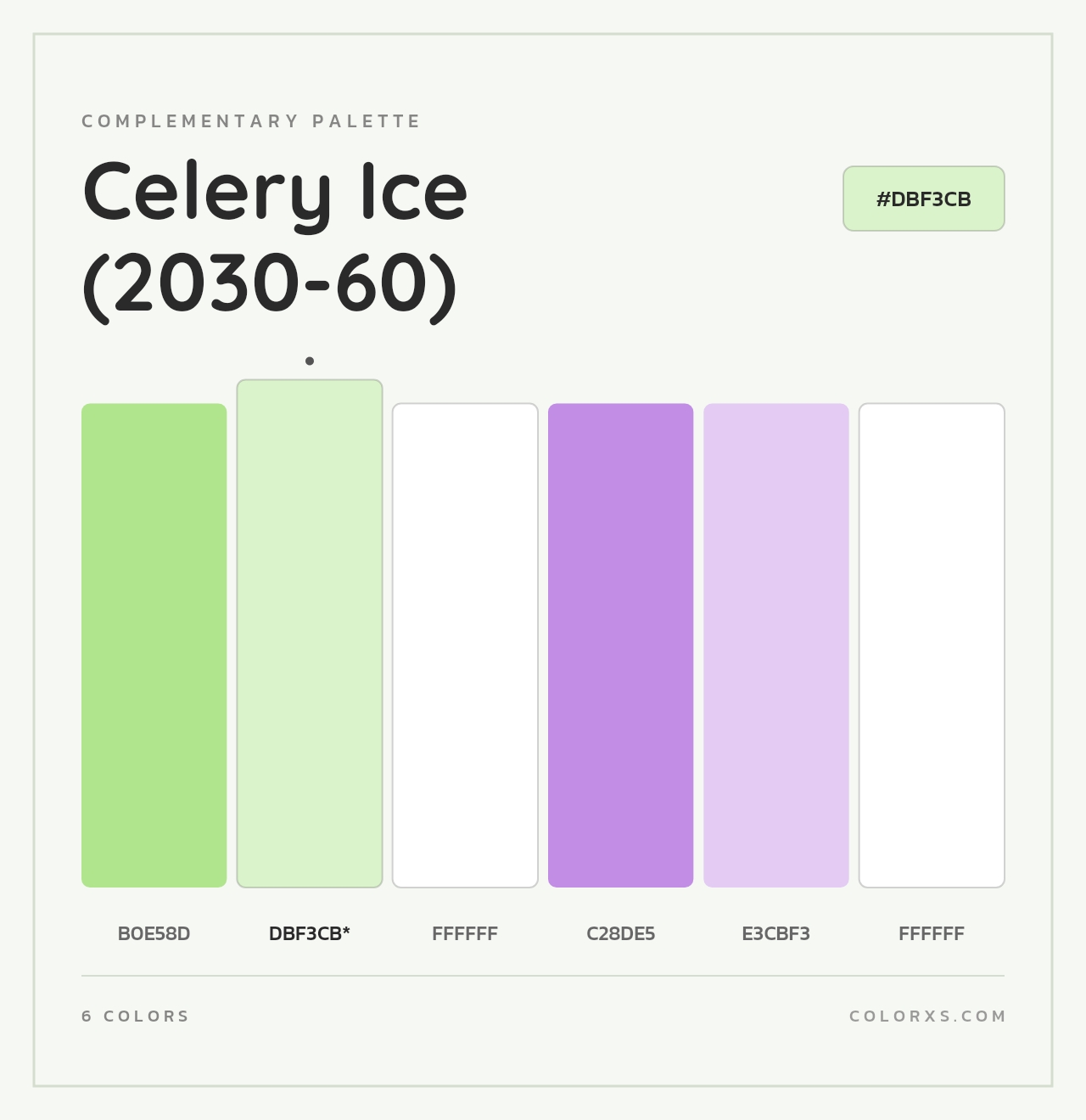 Celery Ice (2030-60) - Complementary Color Palette