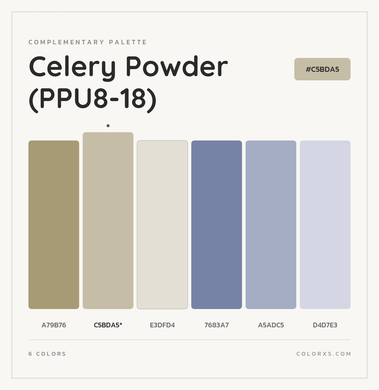 Celery Powder (PPU8-18) - Complementary Color Palette