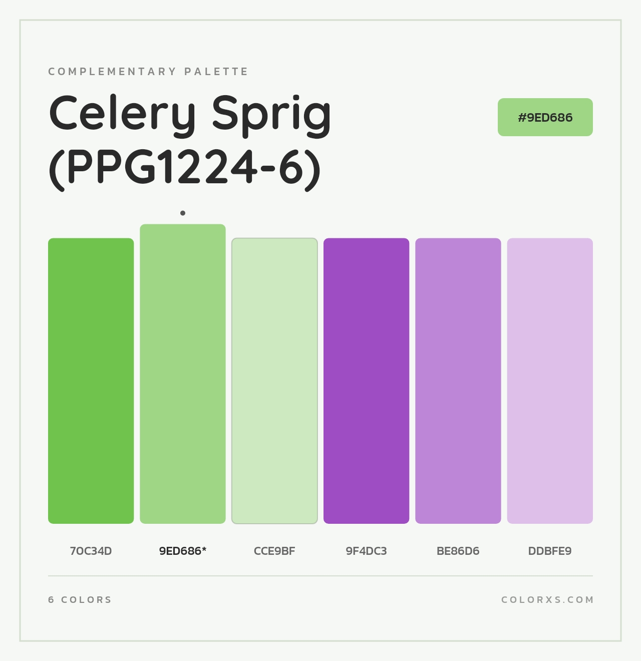 Celery Sprig (PPG1224-6) - Complementary Color Palette