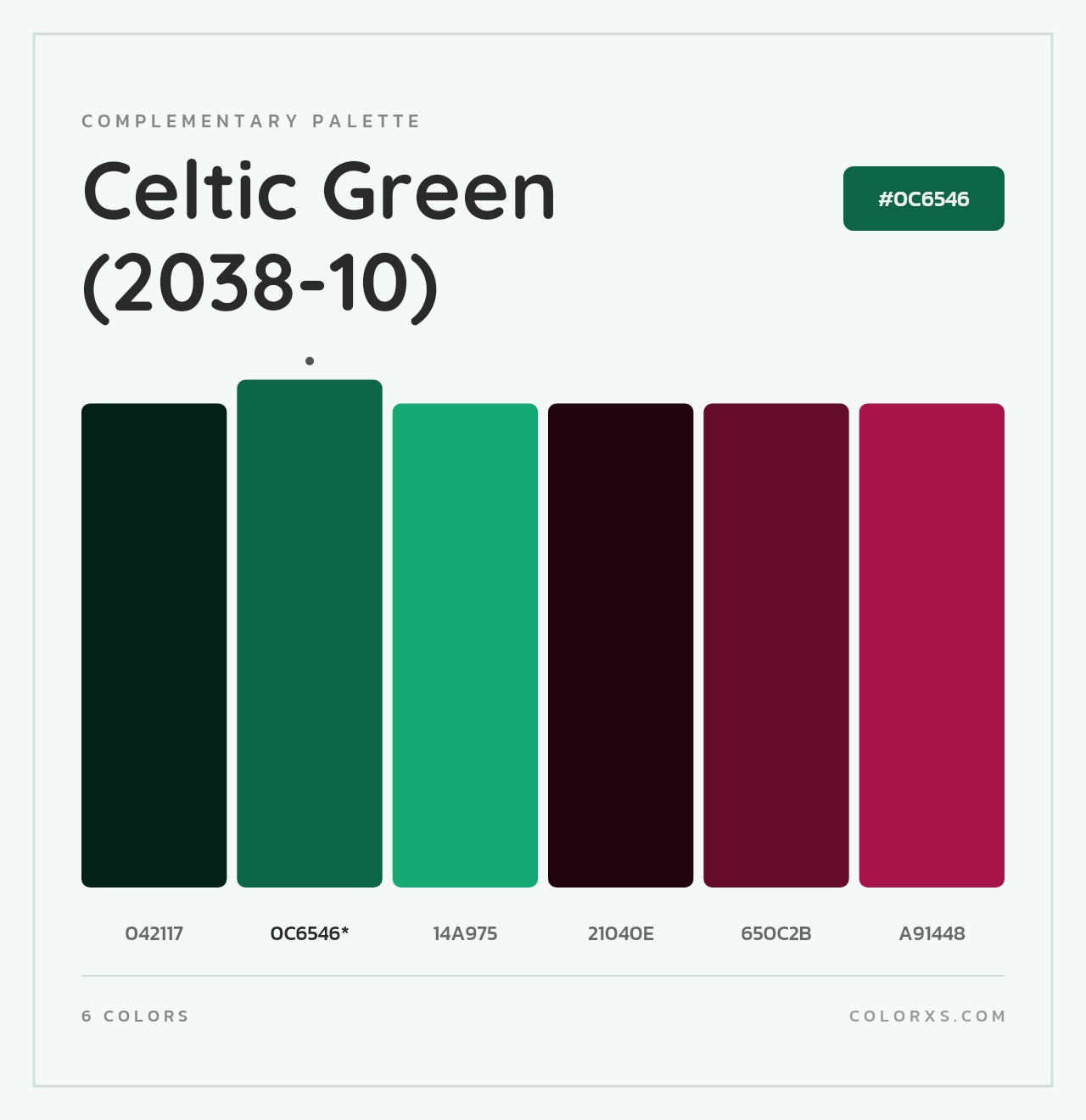 Celtic Green (2038-10) - Complementary Color Palette