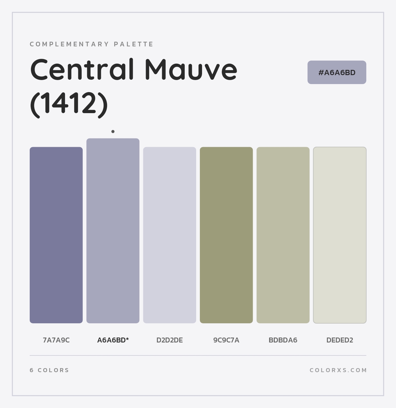Central Mauve (1412) - Complementary Color Palette
