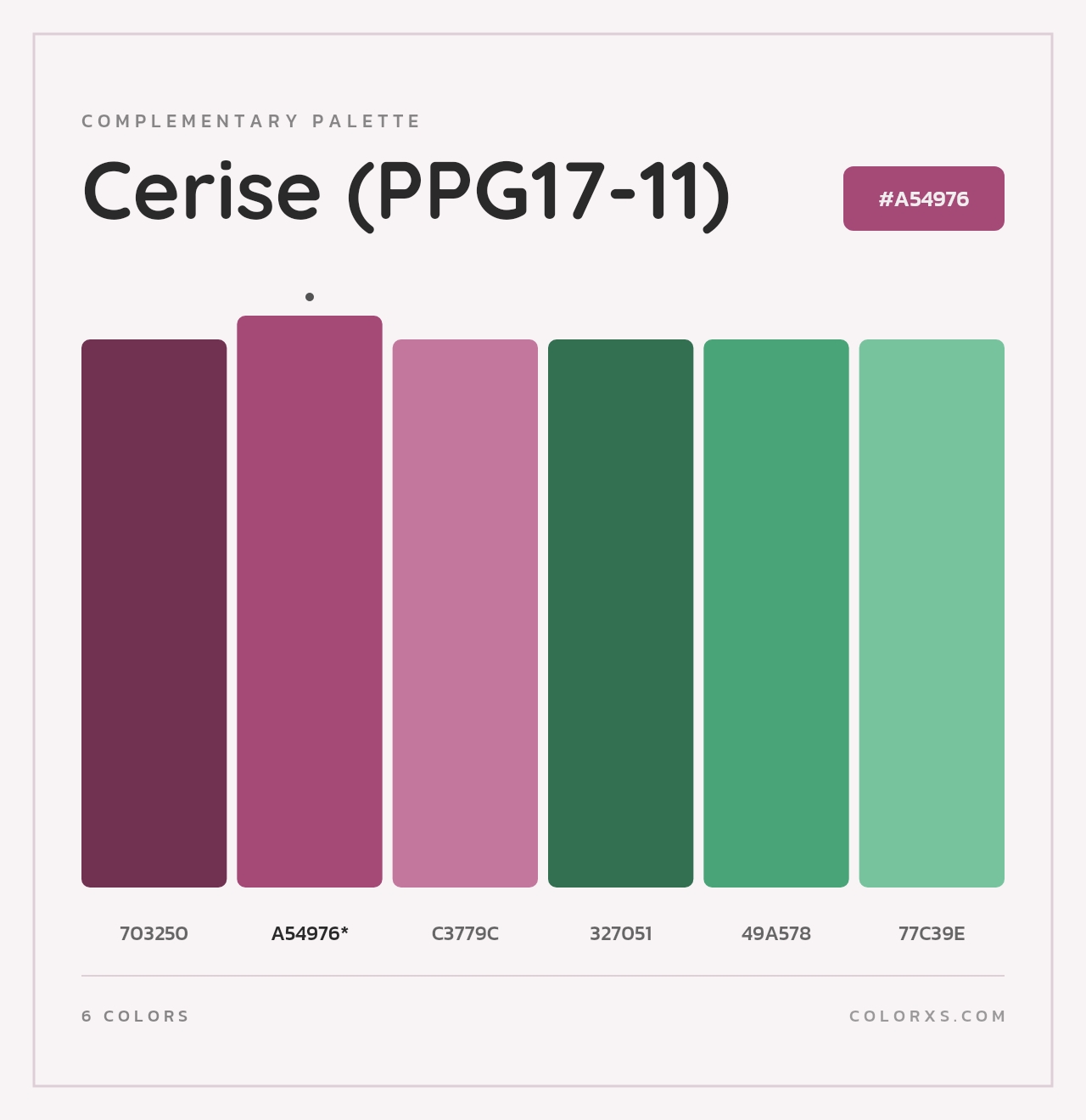 Cerise (PPG17-11) - Complementary Color Palette