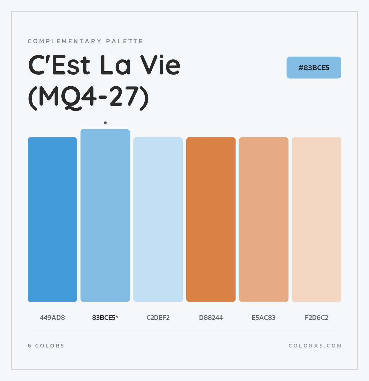 C'Est La Vie (MQ4-27) - Complementary Color Palette