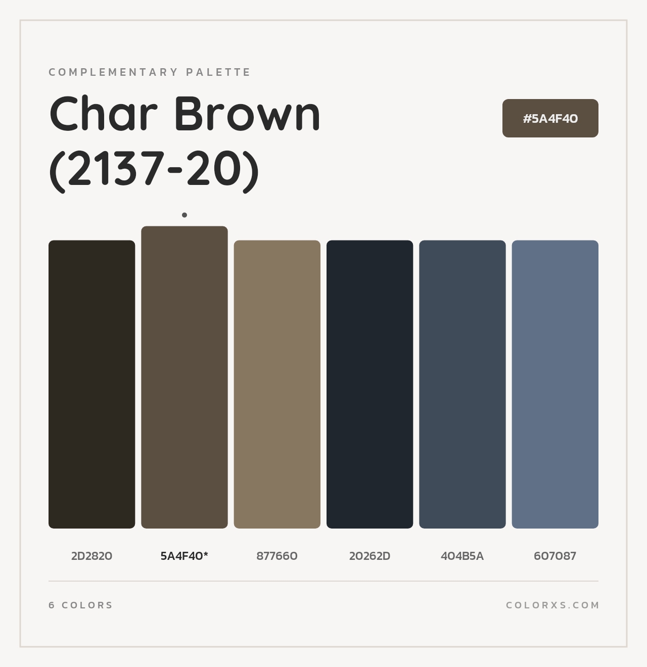 Char Brown (2137-20) - Complementary Color Palette