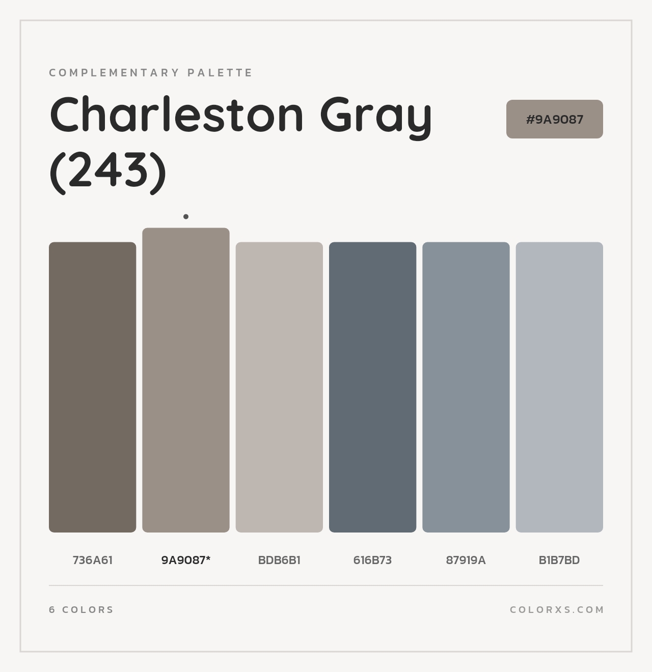 Charleston Gray (243) - Complementary Color Palette