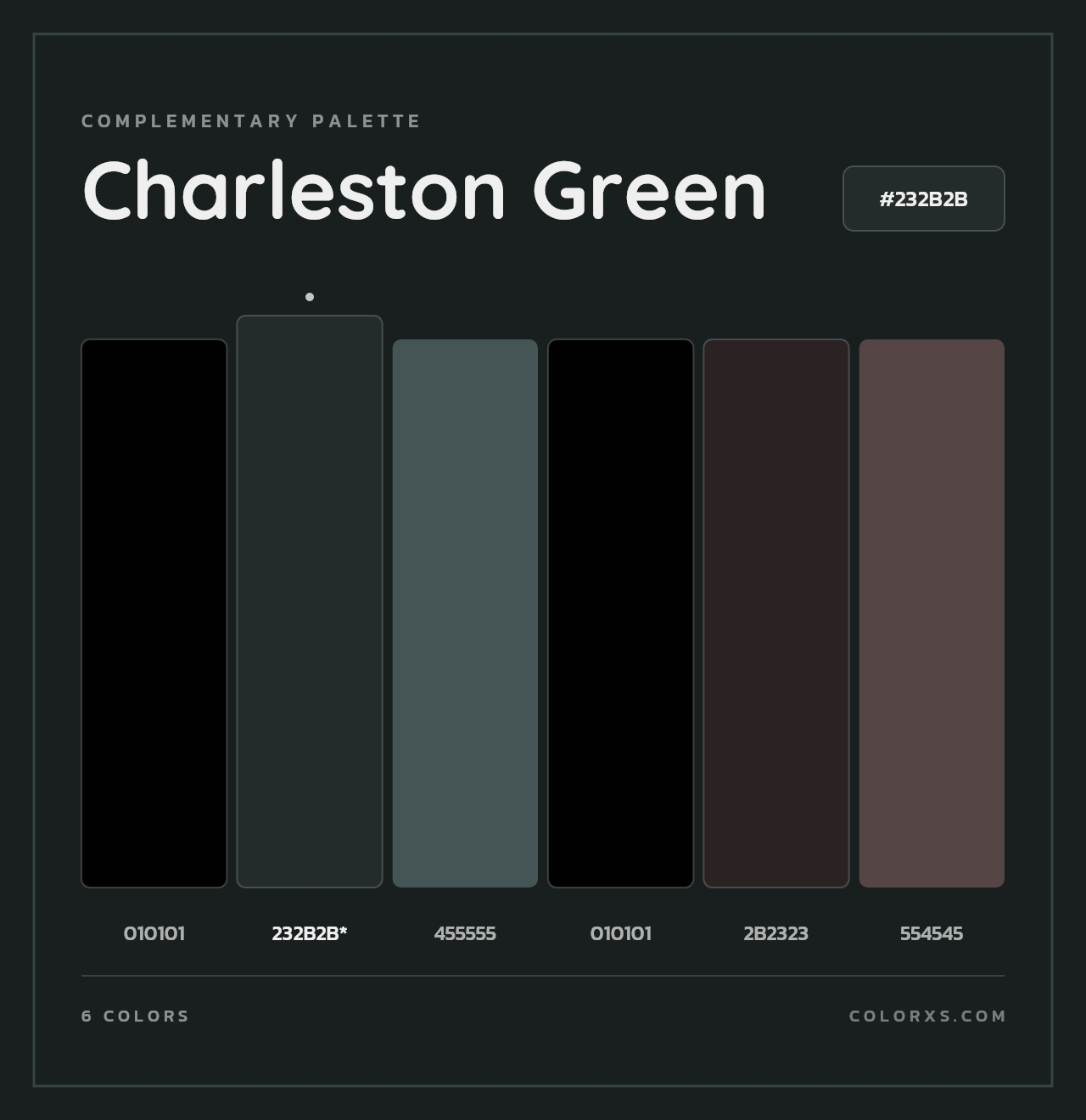 Charleston Green - Complementary Color Palette