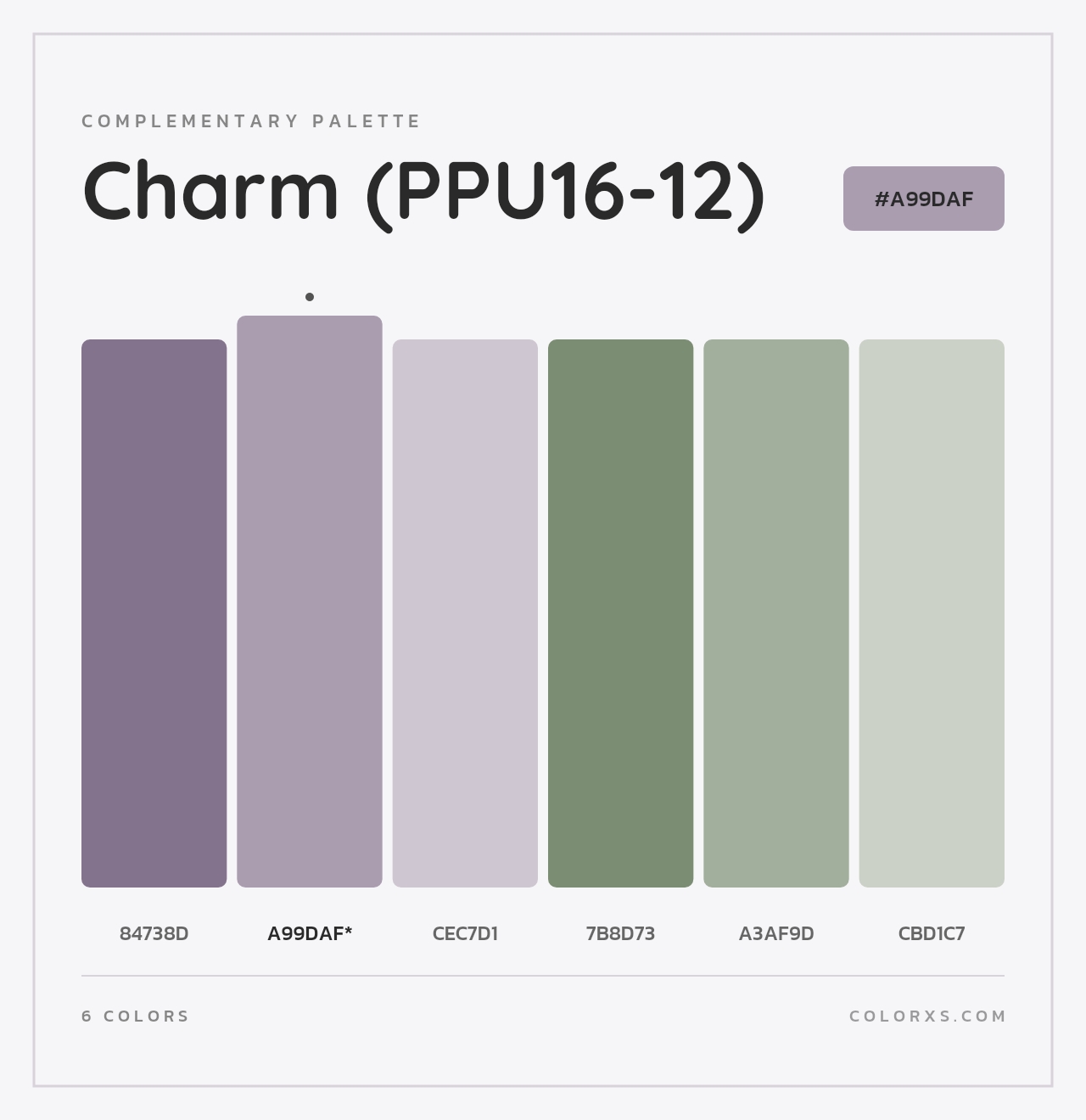 Charm (PPU16-12) - Complementary Color Palette