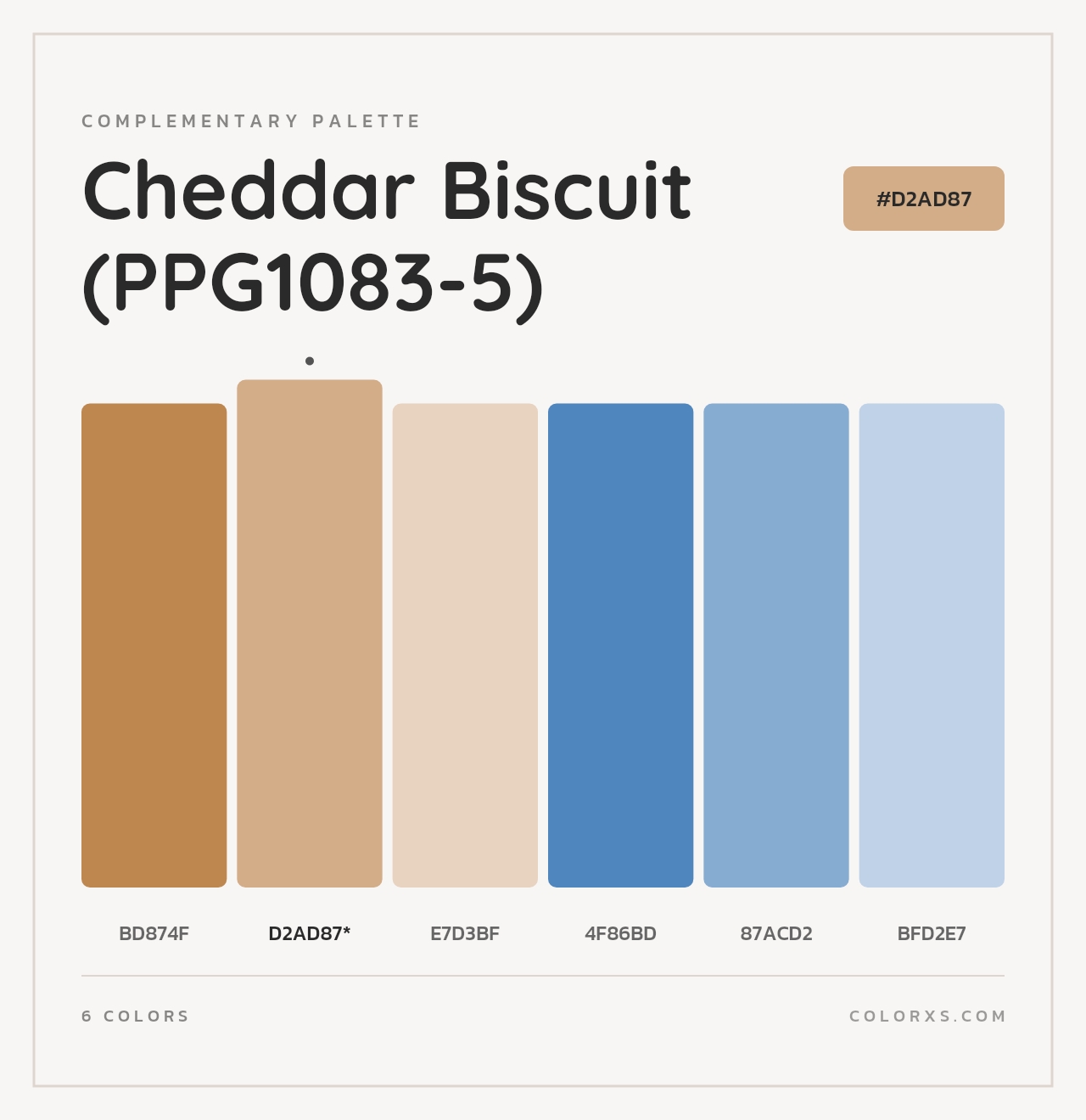 Cheddar Biscuit (PPG1083-5) - Complementary Color Palette