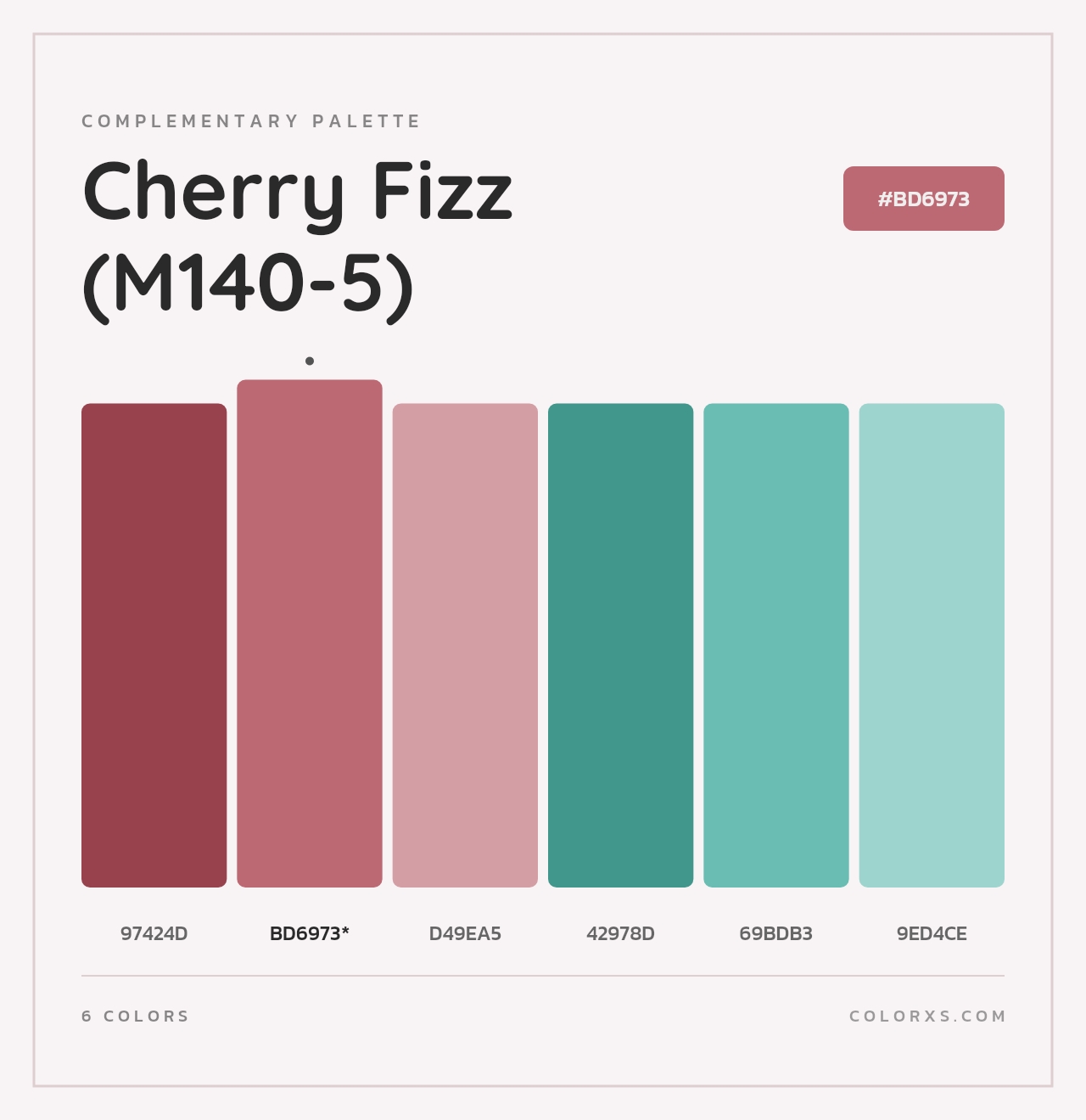 Cherry Fizz (M140-5) - Complementary Color Palette