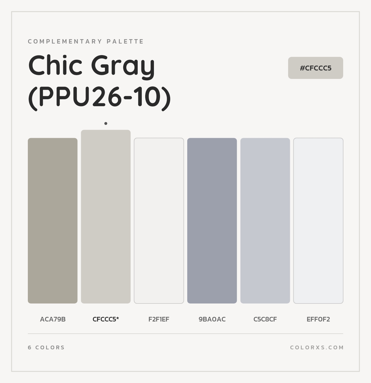 Chic Gray (PPU26-10) - Complementary Color Palette