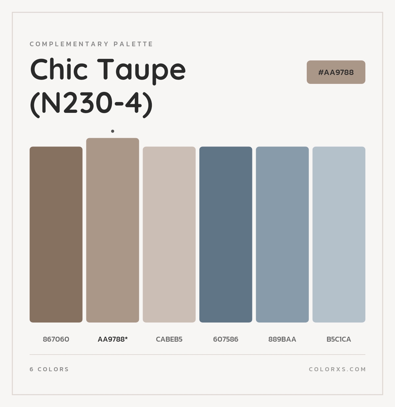 Chic Taupe (N230-4) - Complementary Color Palette