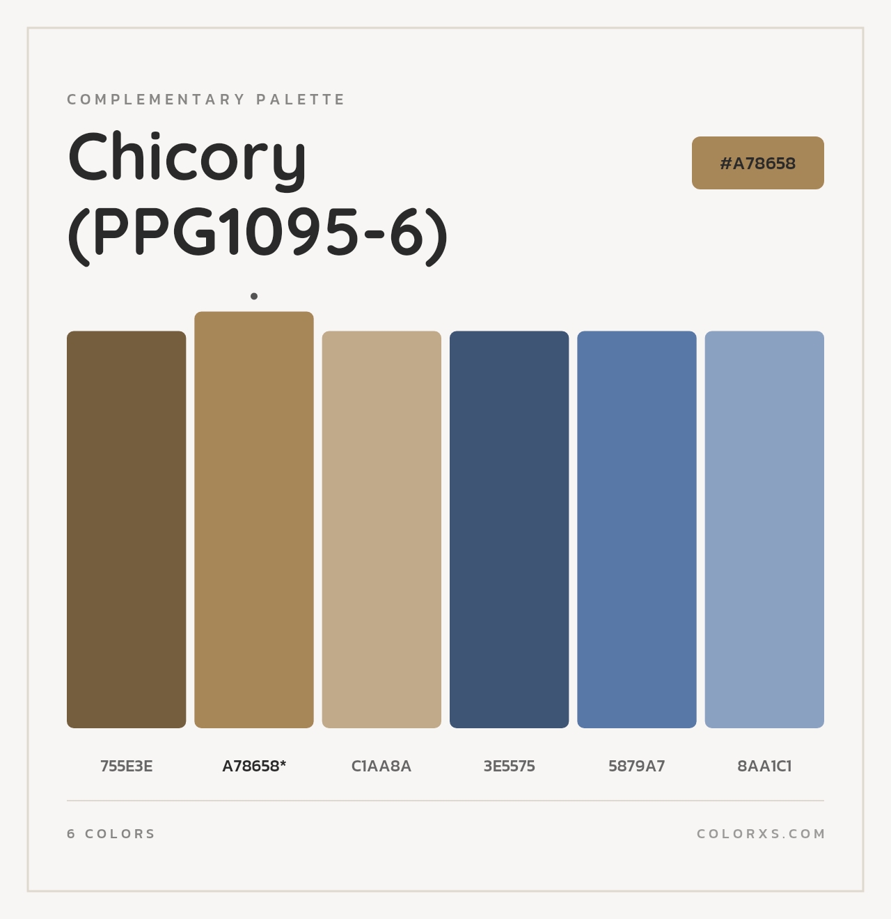 Chicory (PPG1095-6) - Complementary Color Palette