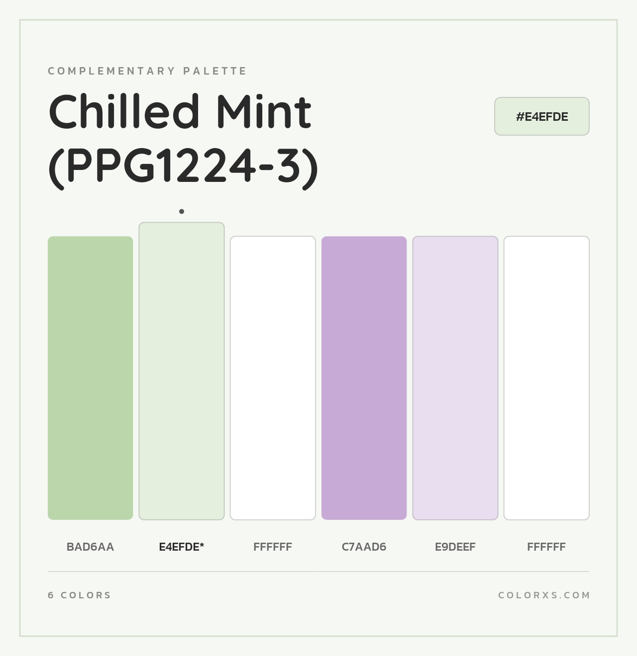 Chilled Mint (PPG1224-3) - Complementary Color Palette