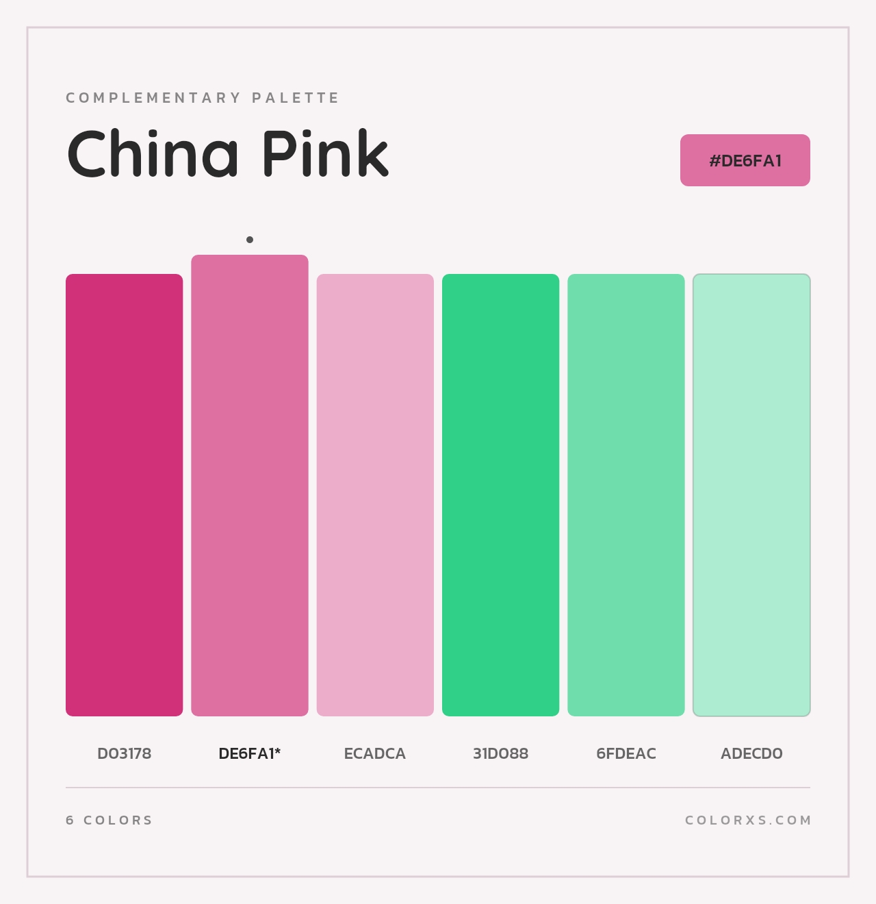 China Pink - Complementary Color Palette