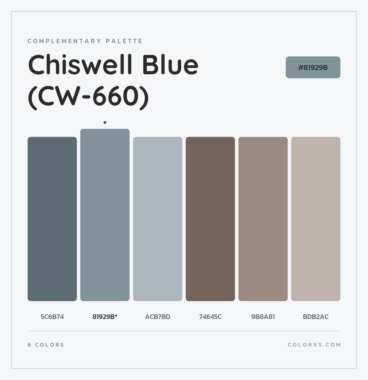 Chiswell Blue (CW-660) - Complementary Color Palette