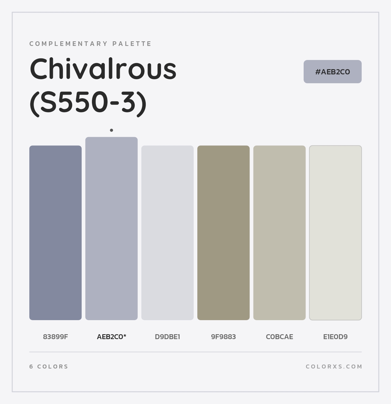 Chivalrous (S550-3) - Complementary Color Palette