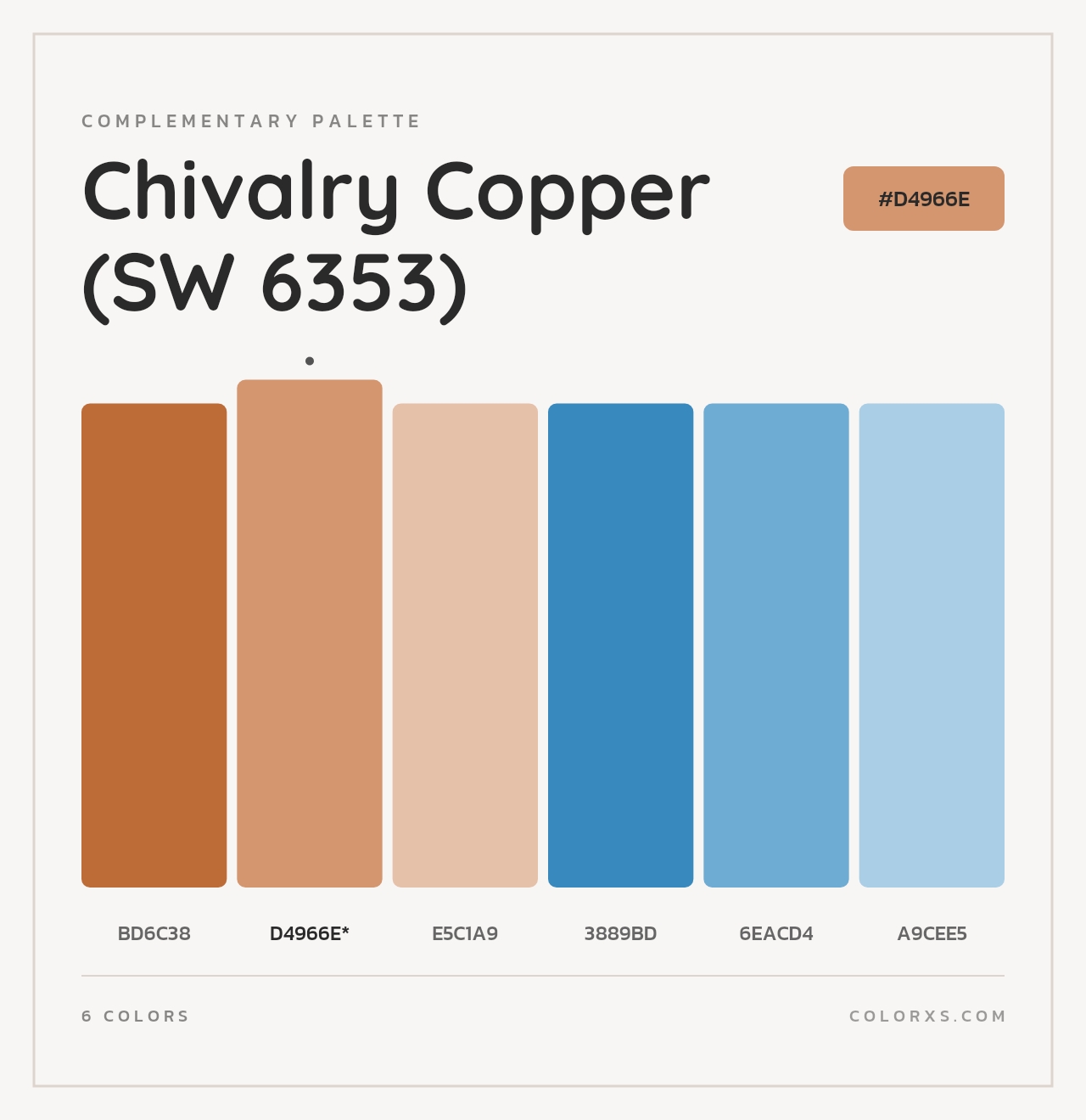 Chivalry Copper (SW 6353) - Complementary Color Palette