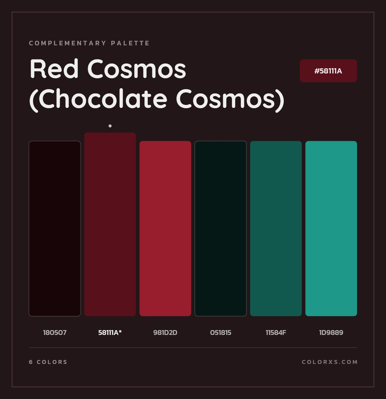 Red Cosmos (Chocolate Cosmos) - Complementary Color Palette