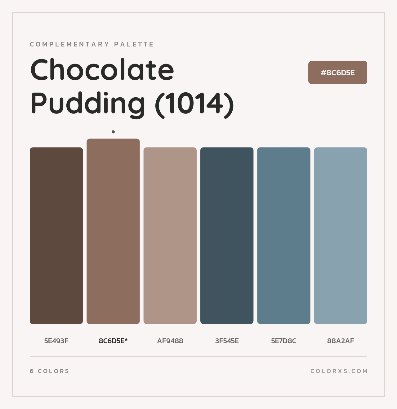 Chocolate Pudding (1014) - Complementary Color Palette