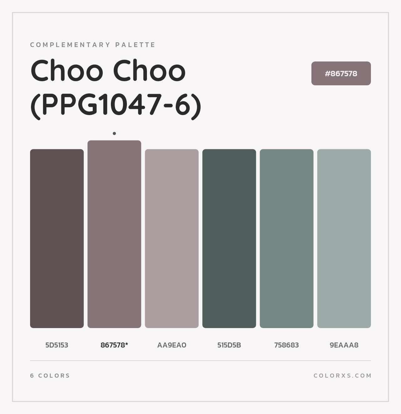 Choo Choo (PPG1047-6) - Complementary Color Palette