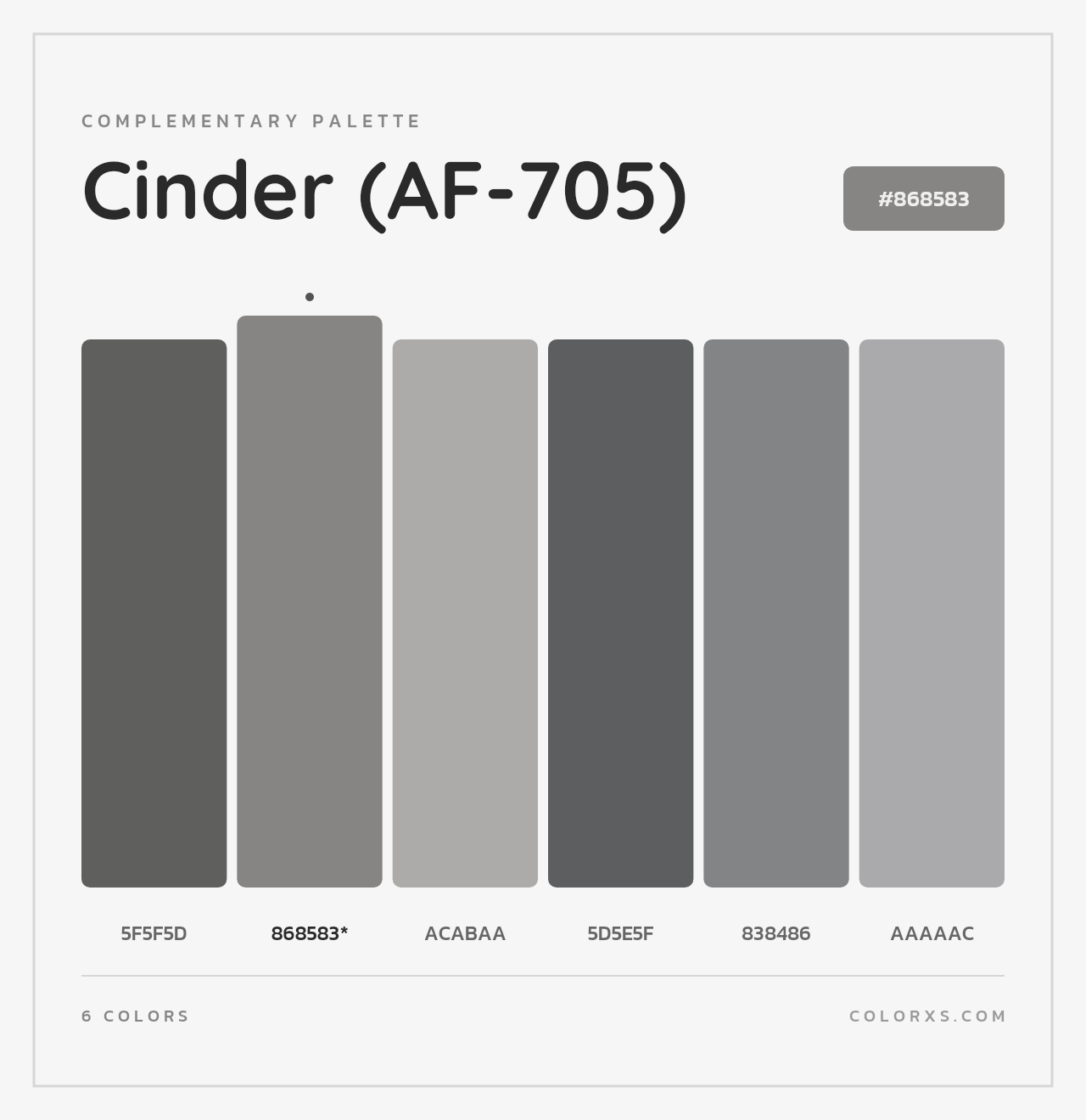 Cinder (AF-705) - Complementary Color Palette