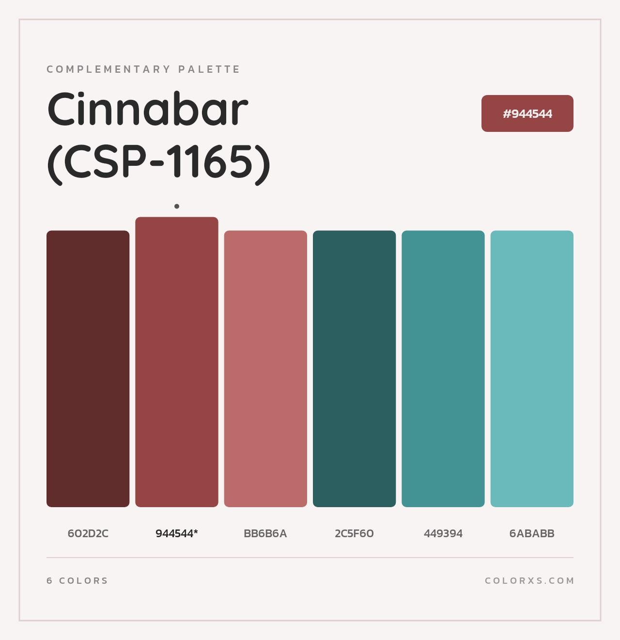 Cinnabar (CSP-1165) - Complementary Color Palette