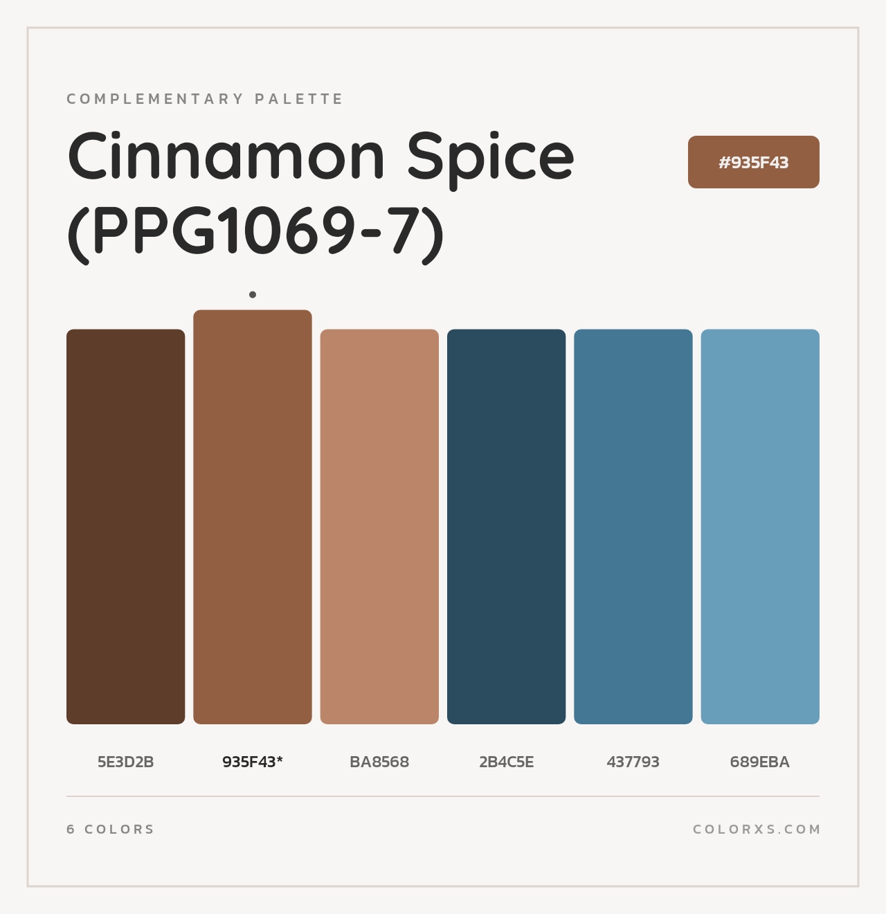 Cinnamon Spice (PPG1069-7) - Complementary Color Palette