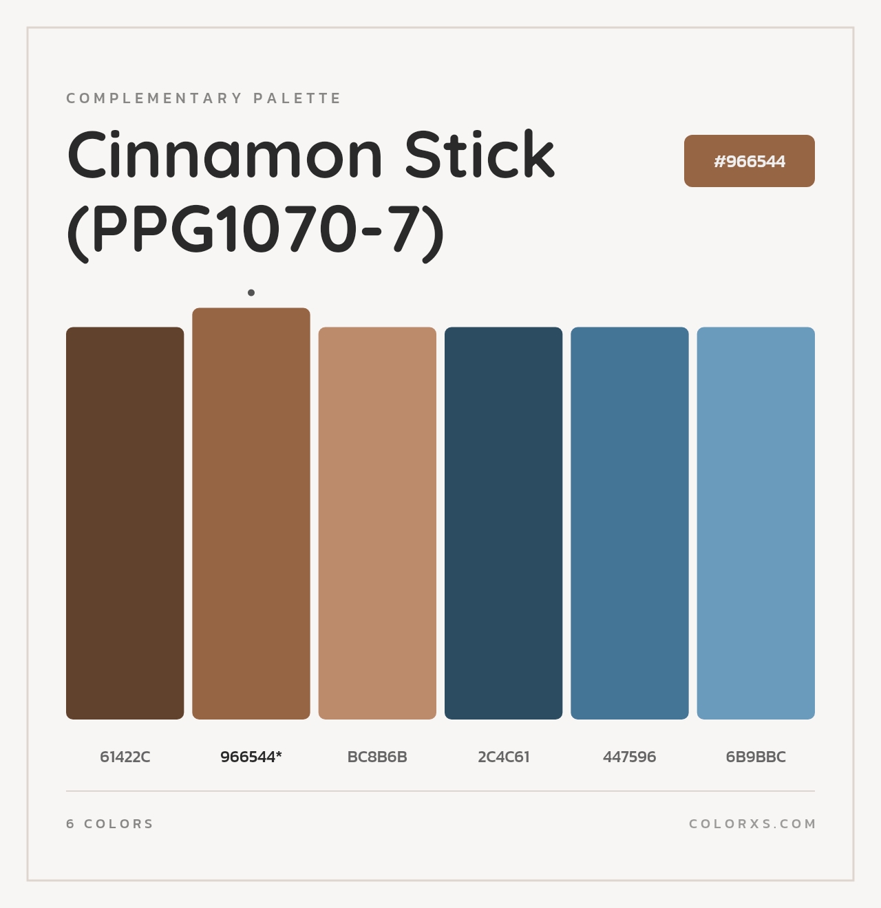 Cinnamon Stick (PPG1070-7) - Complementary Color Palette