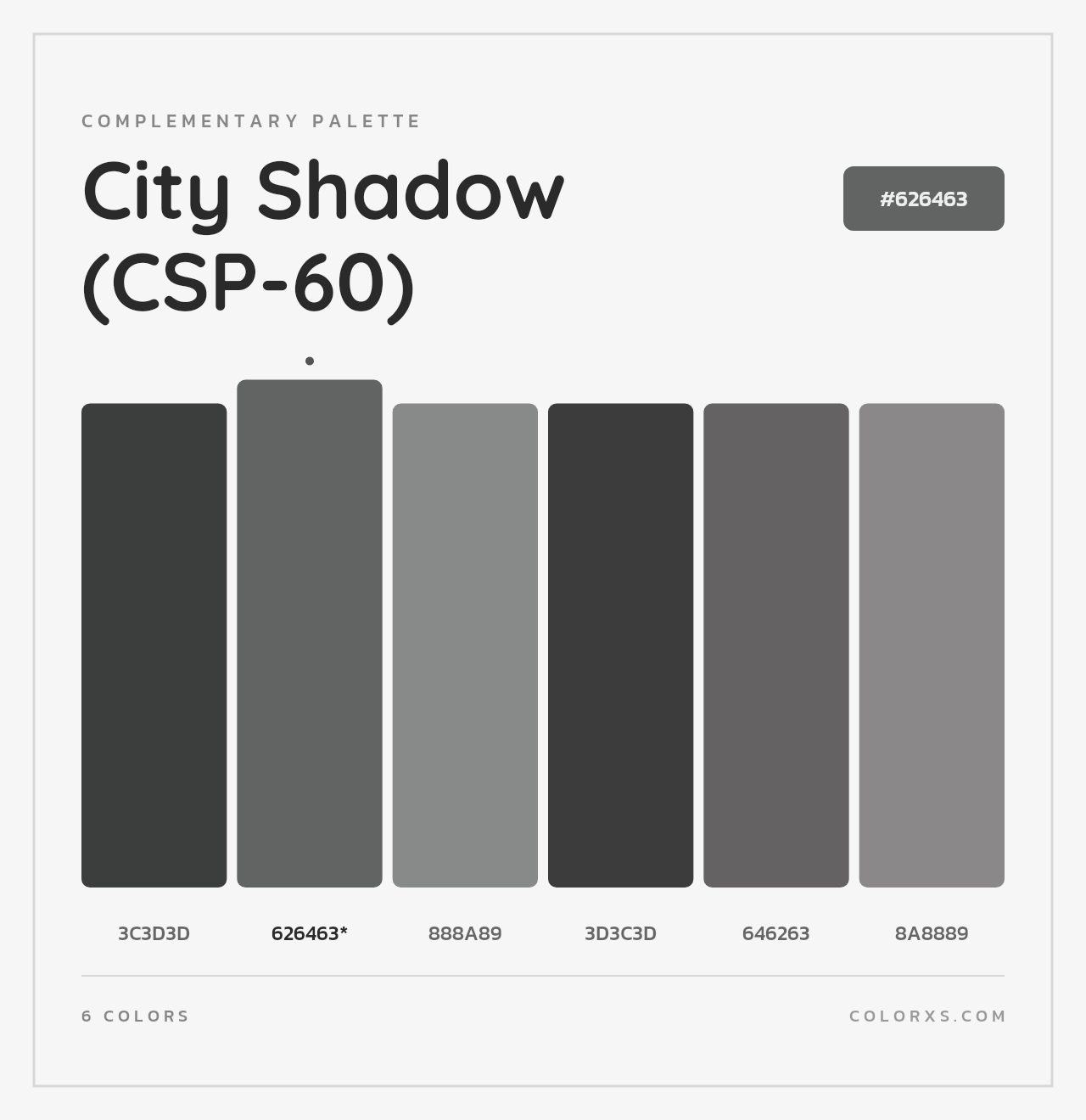 City Shadow (CSP-60) - Complementary Color Palette